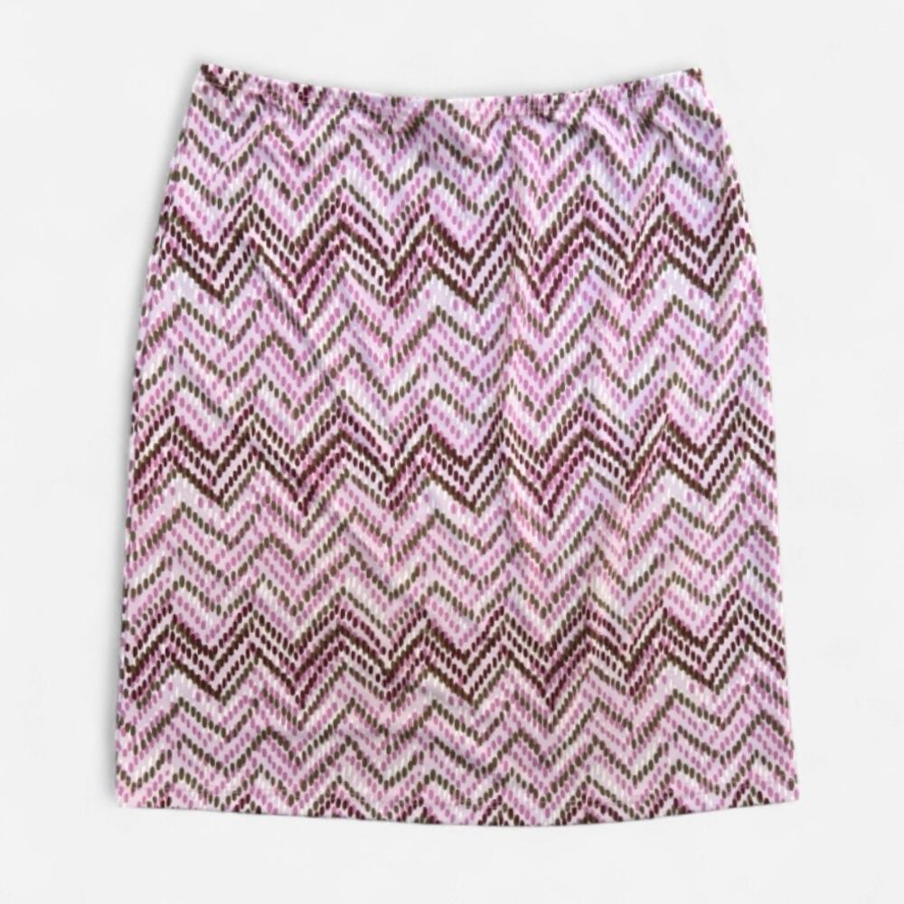 Savvy Vintage 90s/Y2K Chevron Print Colorful Knee Length Skirt